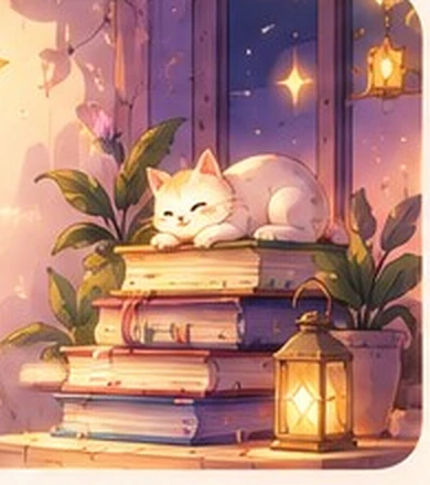 Books and stationery beside a sunlit window